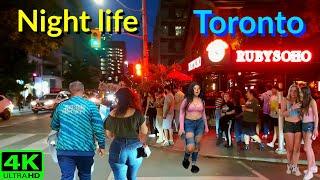 【4K】SATURDAY NIGHT ON KING STREET  DOWNTOWN TORONTO NIGHT LIFE