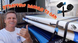 How to strap boards to car using Blue Planet 12 tie down straps