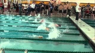 Jacob Stacey 100 yard butterfly IHSAA swim meet sectionals..