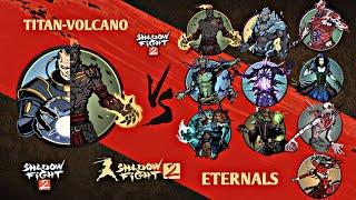 Shadow Fight 2  Titan-Volcano vs Underworld Bosses