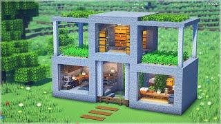 ️Minecraft  How To Build a Easy Survival Stone House - 마인크래프트 건축  쉬운 야생 돌 집 만들기