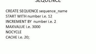 Oracle--- View Sequence Index