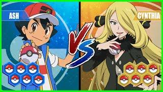 Pokemon Battle Pedia Ash Vs Cynthia