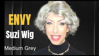 ENVY SUZI WIG REVIEW  MEDIUM GREY  AFFORDABLE BASIC CAP