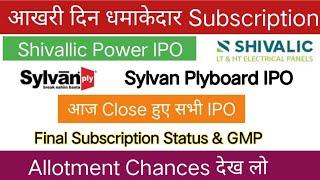 Shivallic Power Control IPO  Sylvan Plyboard IPO  Final Subscription Status &  