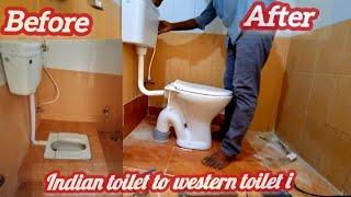 Indian toilet to western toilet changing work