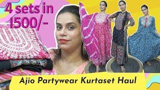 Ajio Partywear Kurt Set HaulFestive WearEthnic HaulAjio Festive Collection Under  ₹1500