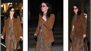 Courteney Cox Departs a Late Dinner with a Friend at Baltaire restaurant in LA