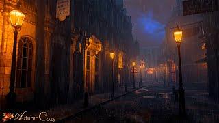 VICTORIAN AMBIENCE Victorian London Thunderstorm  Horses Bells Walking on Cobblestone