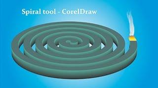 Using Spiral Tool & Extrude Tool - CorelDraw Tutorials