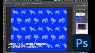 How to create custom patterns in Adobe Photoshop CC Freehand with custom shapes and diagonal