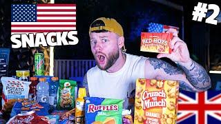 BRITISH GUY EATS AMERICAN SNACKS & CANDY FOR THE FIRST TIME  Part 2