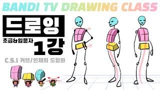 반디쌤과 함께하는 인체드로잉 1강 CSI커브도형화 How To Draw Figures  사람그리는 법