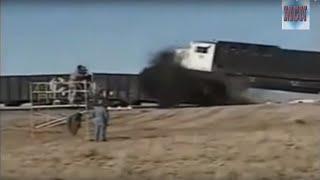 TRAIN CRASH TEST COMPILATION  AMAZING VIDEO SLOW MOTION