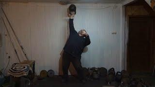 ЖИМ ГИРИ 534 КГ НАПОПА 7 РАЗДУЖКА 50 ММ 534 KG KETTLEBELL BOTTOM UP PRESS 5 REPS 50 MM HANDLE