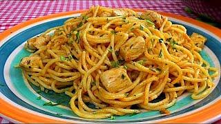 Cocina una deliciosa pasta en 10 minutosreceta fácil espaguetis con polloA mi manera