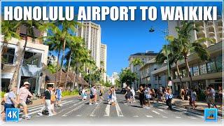 Hawaii Honolulu Airport to Waikiki  Kalakaua Ave ️ Kuhio Ave  Hawaii 4K Driving