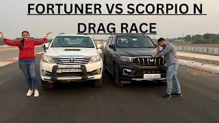 FORTUNER VS SCORPIO N DRAG RACE