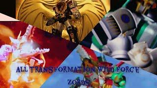 Power Rangers Wild Force all megazords transformationgaoranger all zords gattai