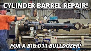 Repairing a Cylinder Barrel for BIG D11 Bulldozer  Machining Welding & Honing