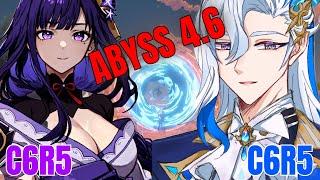 ABYSS 4.6 Floor 9  12 with my C5 Diluc C6 Noelle feat. C6R5 Raiden Ei & C6R5 Neuvillette