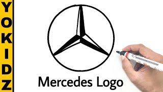 Mercedes Logo Drawing  YoKidz Drawing  YoKidz Channel