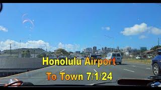 4K Driving Honolulu Airport To Town on 7124 in Honolulu Oahu Hawaii