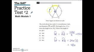 SAT Practice Test #2 Math Module 1 Problem #17