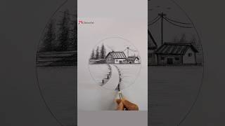 Scenery Drawing Pencil Shading #shorts #drawing #youtubeshorts #viralvideo #scenery #shading