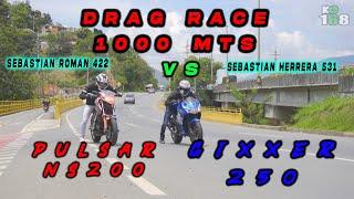 PULSAR NS 200 DE CARRERAS VS GIXXER 250  1000 MTS DRAG RACE 