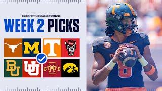 Picks for Top 25 games in College Football Full Week 2 Predictions