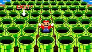 100 Mystery Pipes but Only ONE Lets Mario Escape Where is the way out?