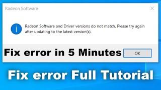  Radeon Softwares and Drivers not match error fix  Full Tutorial  updating to the latest version