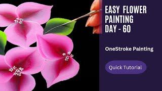 Painting bougainvillea flower in onestroke  Mini Tutorial day 60