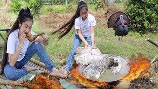 COOKING TURKEY IN BAMBOO STICK #myvillagelife #cooking  #village