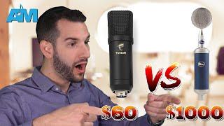 $60 microphone vs $1000 microphone  TONOR vs. Blue