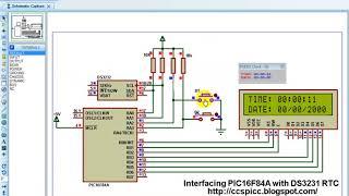 Interfacing PIC16F84 with DS3231 DS3232 - Simulation