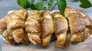 How to make croissant bread with simple and delicious cheeseطرز تهیه نان کروسان با پنیر