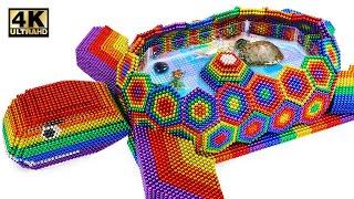 Build Amazing Tortoise Pond For Turtle From Magnetic Balls Satisfying  Magnet World Series