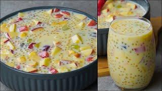 Sago Summer Drink Recipe  Ramadan Special  Sago Custard Fruits Drink Recipe  Summer Iftar Drink