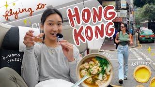 HONG KONG VLOG  my first time in HK where to explore + eat & flying business class