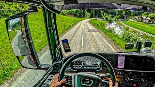 POV Truck driving camion LKW I am going to unload in the mountains at an altitude of 2000 mKuhtai