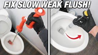 How To FIX A SLOW & Weak Flushing Toilet 4 Different Ways Guaranteed DIY For Beginners