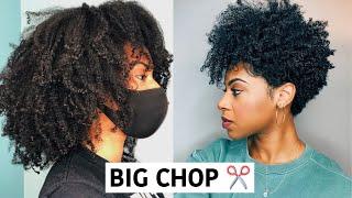 BIG CHOP on NATURAL HAIR Watch me go from LONG NATURAL HAIR to SHORT TAPERED CUT