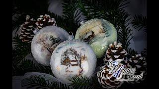 Decoupage Tutorial - Three small Christmas medallions - DIY