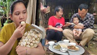 18 year old single mother Harvesting eggplants - Miserable life living with HUNGs ex-wife