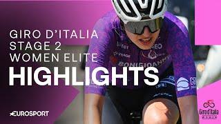 SPRINTS TO VICTORY   Womens Giro DItalia Stage 2 Race Highlights  Eurosport Cycling