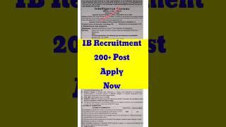 IB Recruitment  2024  Intelligence Bureau Recruitment 2024  IB Vacancy 2024  Govt Job Vacancy