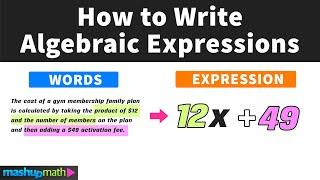 How to Write Algebraic Expressions