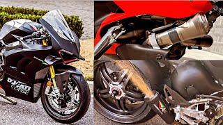 DUCATI PANIGALE V4 SP2 Exhaust Sound Comparison  WSBK Exhaust vs AUSTIN RACING